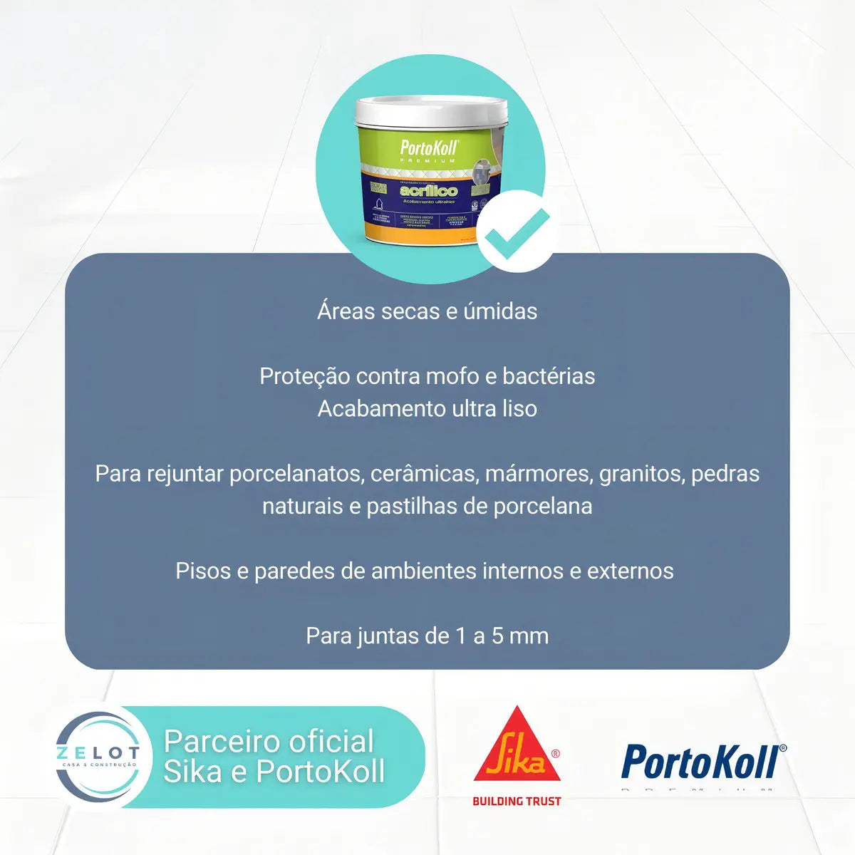 Rejunte Acrílico Areia 1 Kg - Portokoll