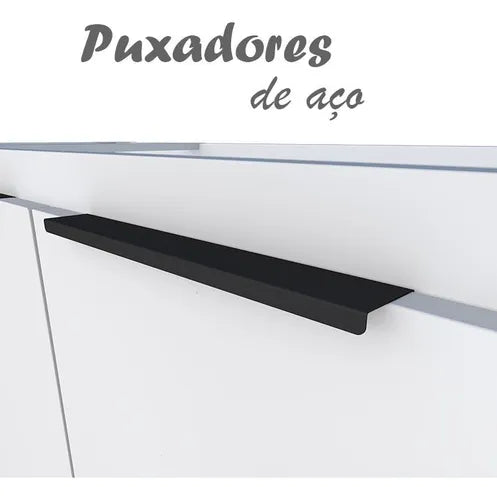Gabinete Aço Para Pia 160 3 Gavetas Preto Júpiter - Cozimax