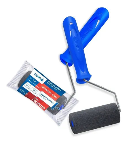 Rolo para pintura de Espuma Cinza com cabo 9cm Ref.1340-090 - Tigre