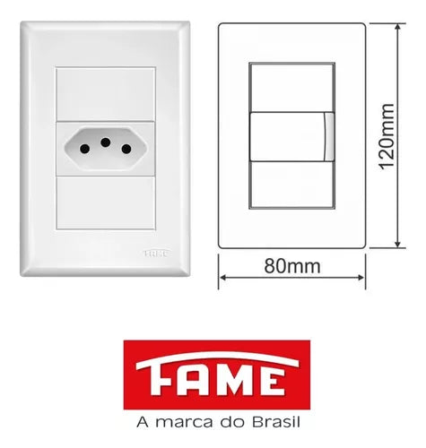 Tomada 2P+T 10A/250V 2911 Evidence - Fame