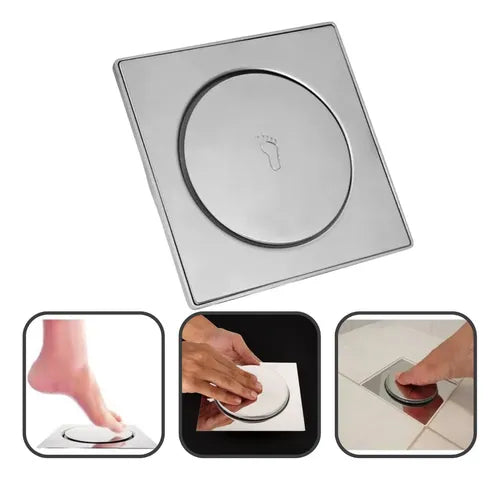 Ralo Inox Click 15X15 CM Cromado - FLVX