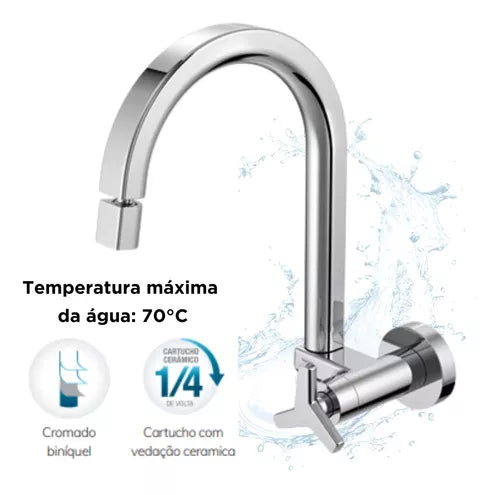 Torneira Para Cozinha Parede Docol City - Docol