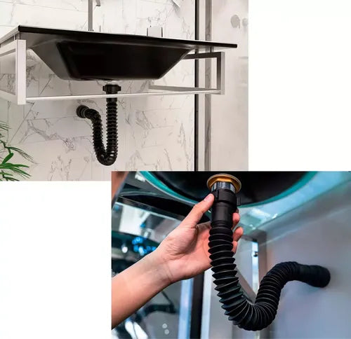 Sifão Sanfonado Universal Preto SSUM3 - Astra