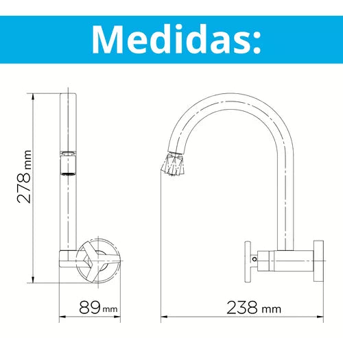 Torneira Para Cozinha Parede Docol City - Docol