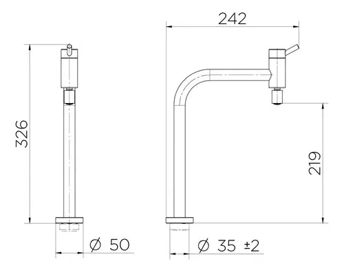 Torneira Para Cozinha Mesa Bica Alta 90 Loggica 01138106 - Docol