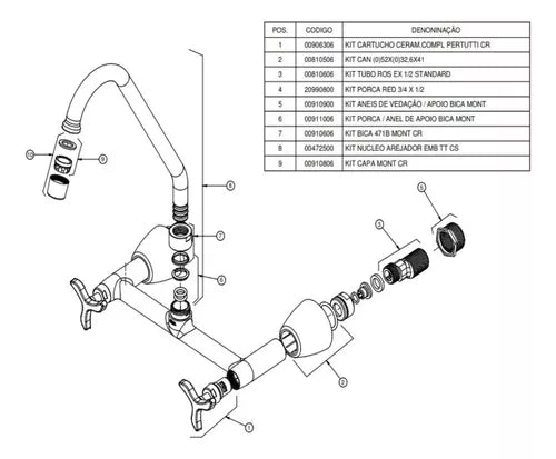 Misturador Para Cozinha Parede Primor - Docol