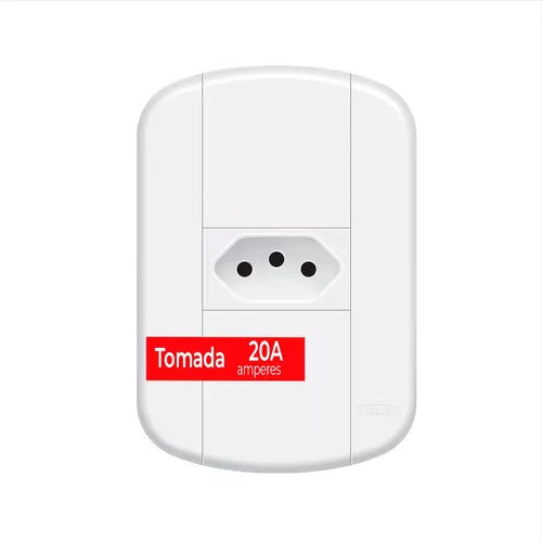 Tomada 2P+T 20A/250V 3916 Blanc Mais - Fame