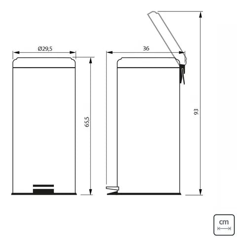 Lixeira Com Pedal Inox 30 Litros 94538130 - Tramontina