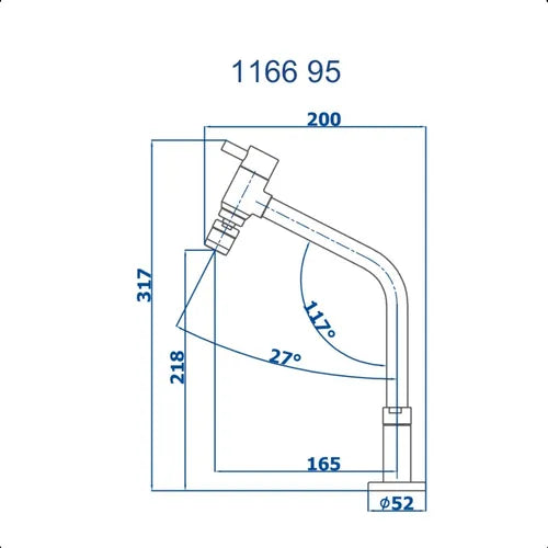 Torneira Para Pia Cozinha 1166 C95 1/2 Mesa Bica Móvel - Fani