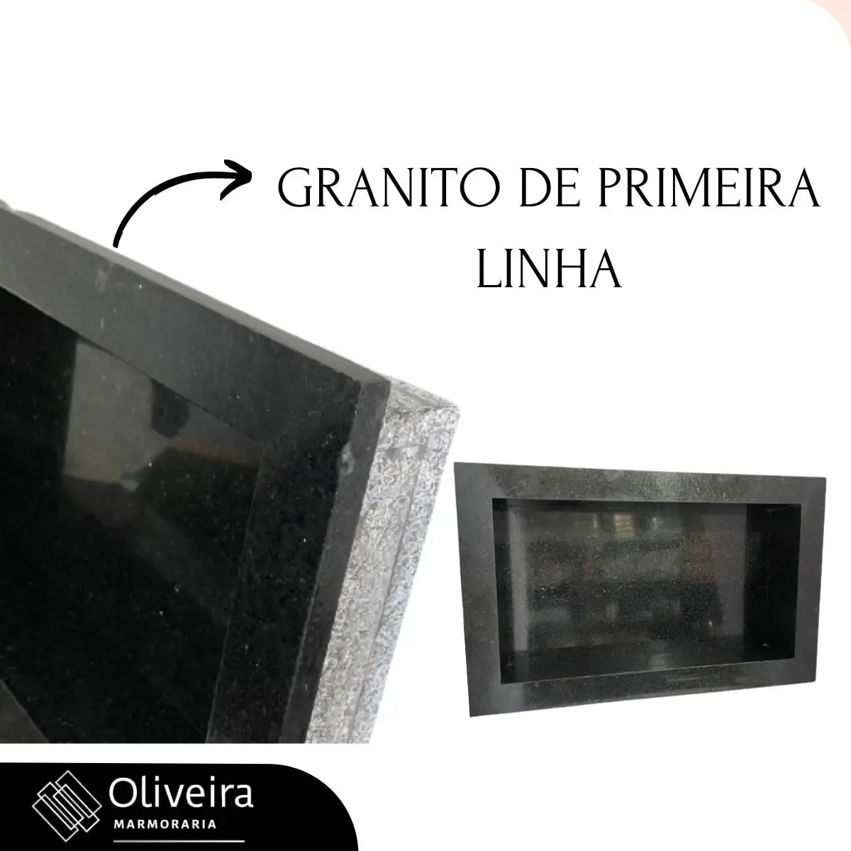 Nicho Granito Preto São Gabriel 60X40 Com Fundo - LA Comercio