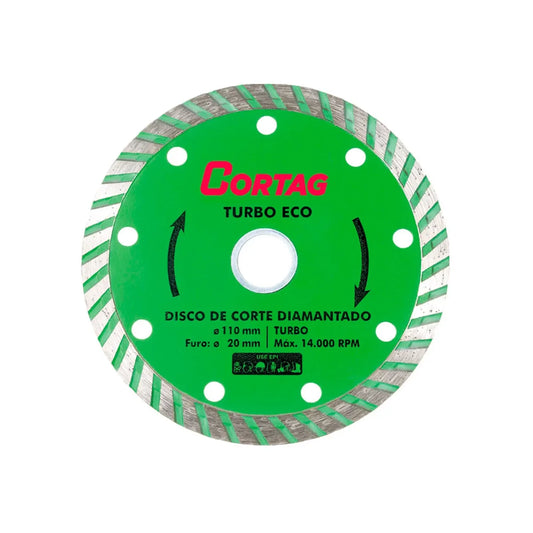 Disco de Corte Cortag Diamantado Turbo Eco 110 X 20mm 60598 - Cortag