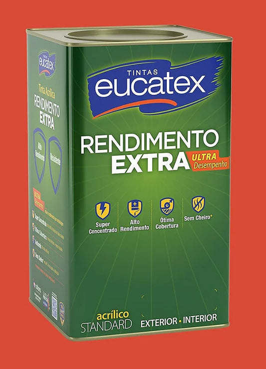 Tinta Acrílica Rendimento Extra 18L Vermelho Cardinal - Eucatex