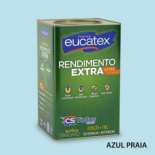 Tinta Acrílica Rendimento Extra 18L Azul Praia - Eucatex