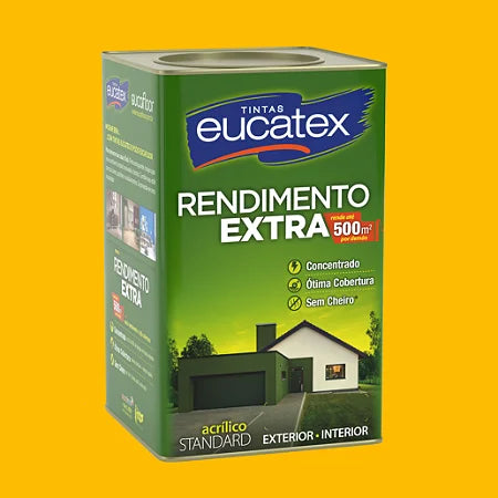 Tinta Acrílica Rendimento Extra 18L Amarelo Ouro - Eucatex