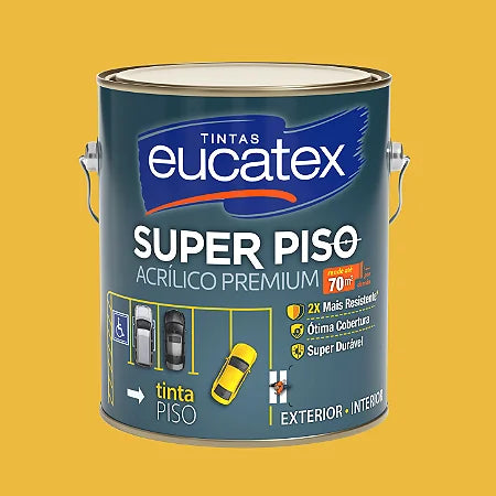 Tinta Acrílica Para Piso 3,6KG Amarelo Demarcação - Eucatex