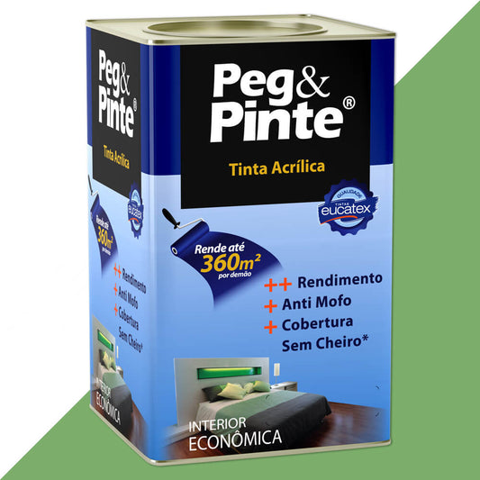 Tinta Acrílica Peg & Pinte 18L Verde Piscina - Eucatex