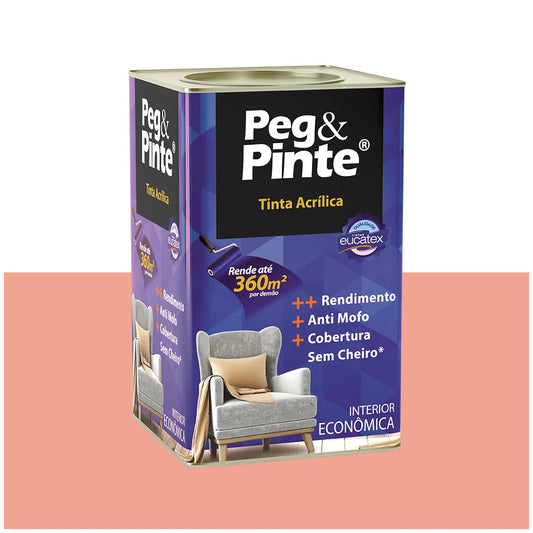 Tinta Acrílica Peg & Pinte 18L Flamingo - Eucatex