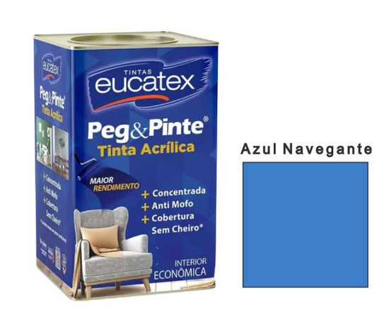 Tinta Acrílica Peg & Pinte 18L Azul Navegante - Eucatex