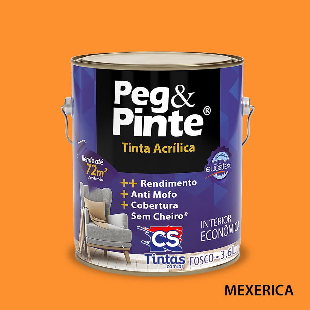 Tinta Acrílica Peg & Pinte 3,6L Mexerica - Eucatex