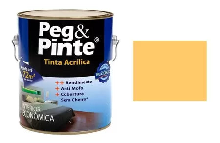 Tinta Acrílica Peg & Pinte 3,6L Amarelo Canário - Eucatex