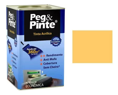 Tinta Acrílica Peg & Pinte 18L Amarelo Canário - Eucatex