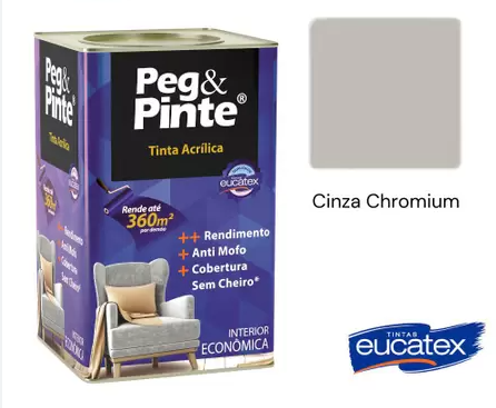 Tinta Acrílica Peg & Pinte 18L Chromium - Eucatex