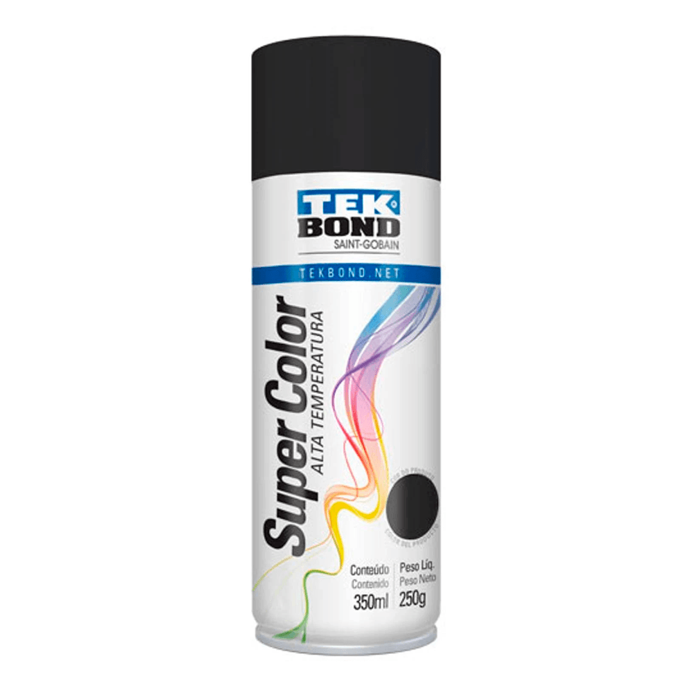 Tinta Spray Alta Temperatura preto Fosco - Tekbond