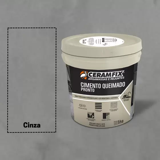 Cimento Queimado Cinza 5KG - Ceramfix