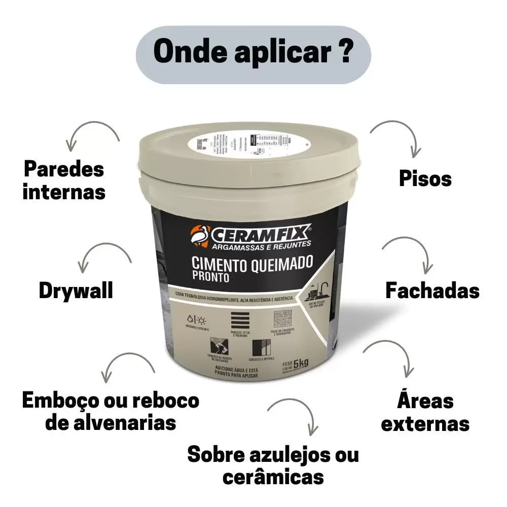 Cimento Queimado Cinza 5KG - Ceramfix