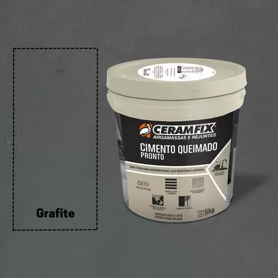 Cimento Queimado Grafite 5KG - Ceramfix