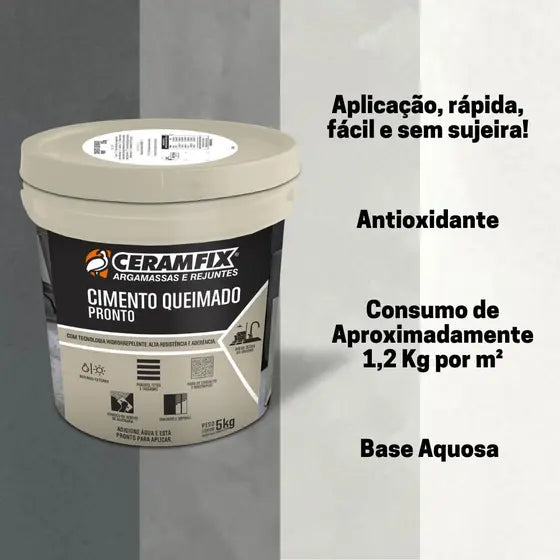 Cimento Queimado Grafite 5KG - Ceramfix