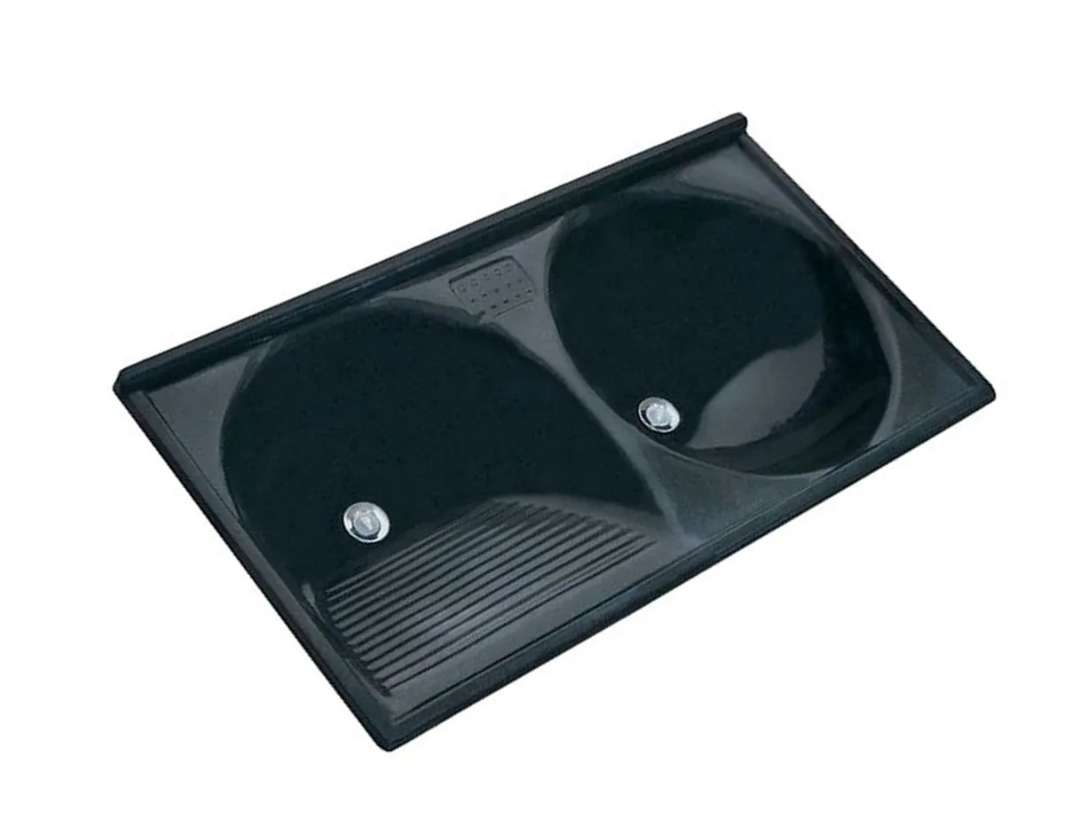 Tanque 37 Litros 102X50 Mármora Sintético Preto Premium Redondo - Decoralita