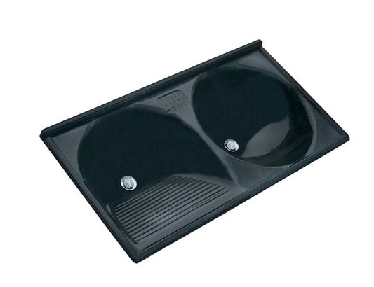 Tanque 37 Litros 102X50 Mármora Sintético Preto Premium Redondo - Decoralita