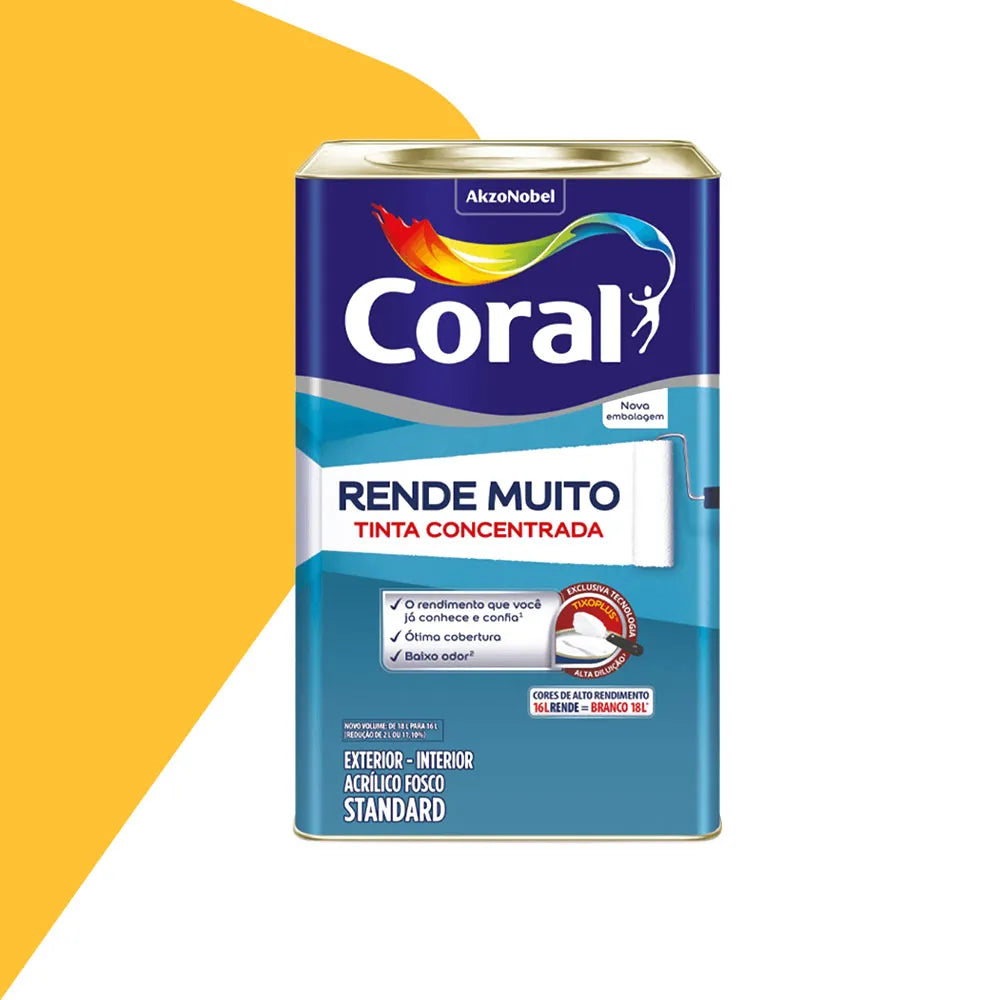 Tinta Rende Muito 16 Litros Amarelo Frevo - Coral