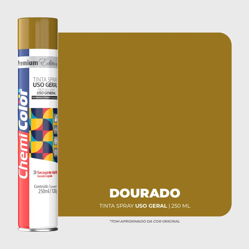 Tinta Spray  Dourado 250ml - Chemicolor