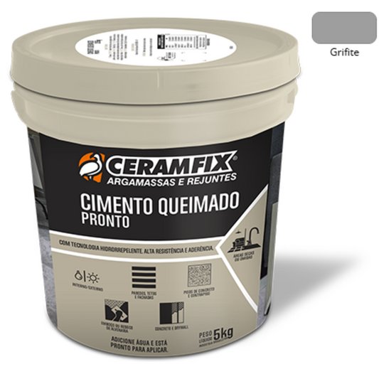 Cimento Queimado Grafite 5KG - Ceramfix