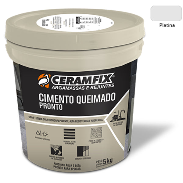 Cimento Queimado Platina 5KG - Ceramfix