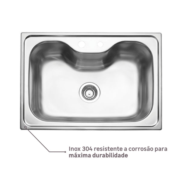 Cuba Undermount Morgana em Aço Inox com Acabamento Escovado 93806/282-Tramontina