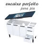 Gabinete Aço Para Pia 140 3 Gavetas Cinza Júpiter - Cozimax