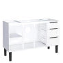 Gabinete Aço Para Pia 140 3 Gavetas Branca Júpiter - Cozimax