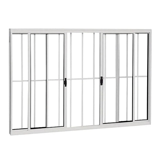 Janela Correr Alumino Mugitec 100X150 4 folhas sem bascula e com grade 12756/60141