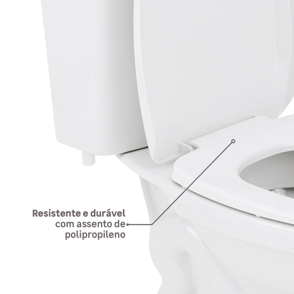 Kit Bacia Com Caixa Acoplada Square Branco Com Acessorios - Celite