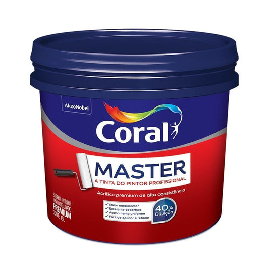 Tinta Acrílica Fosca Master Premium Interno e Externo 18L -Coral