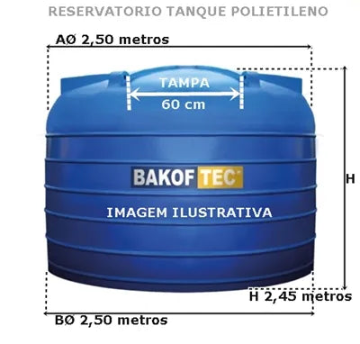 Tanque Polietileno 5000 LTS Com Tampa Clic - Bakof