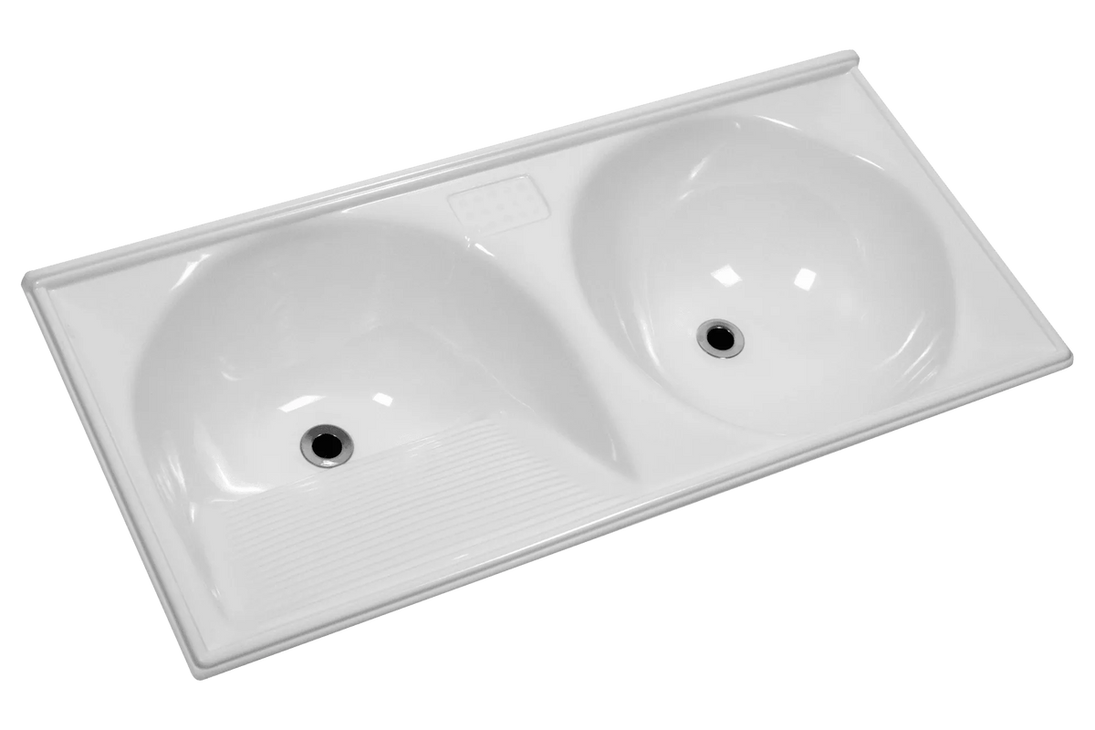 Tanque 120X60 Mármore Sintético Branco - Durafort
