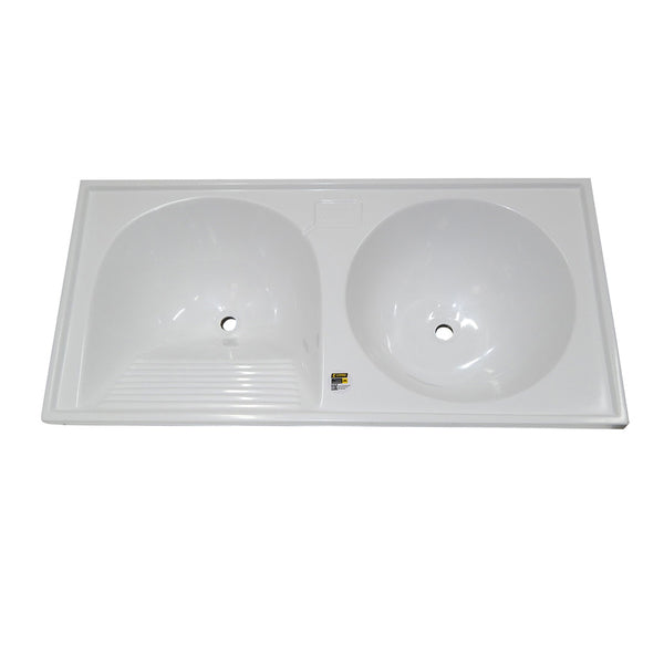 Tanque 120X60 Mármore Sintético Branco  - DURAFORT