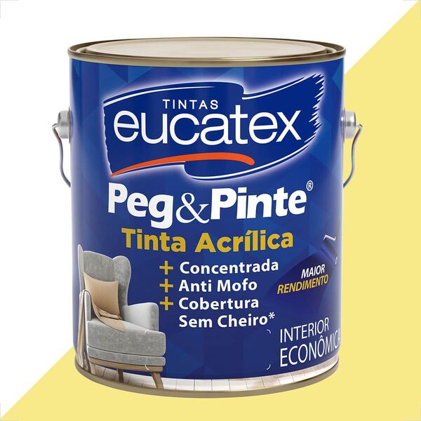 Tinta Acrílica Peg & Pinte 3,6L Amarelo Canário - Eucatex