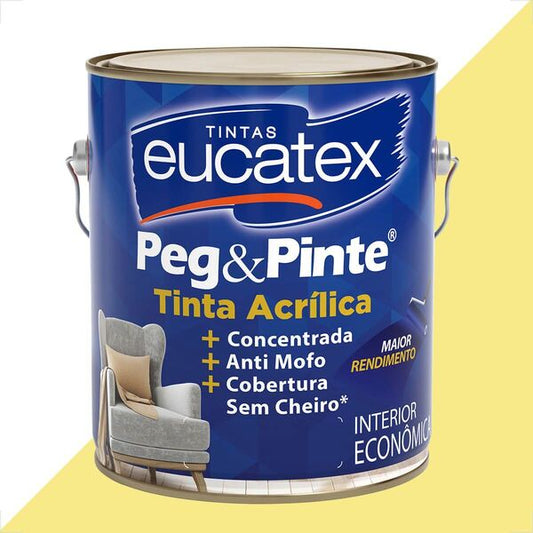 Tinta Acrílica Peg & Pinte 3,6L Amarelo Canário - Eucatex