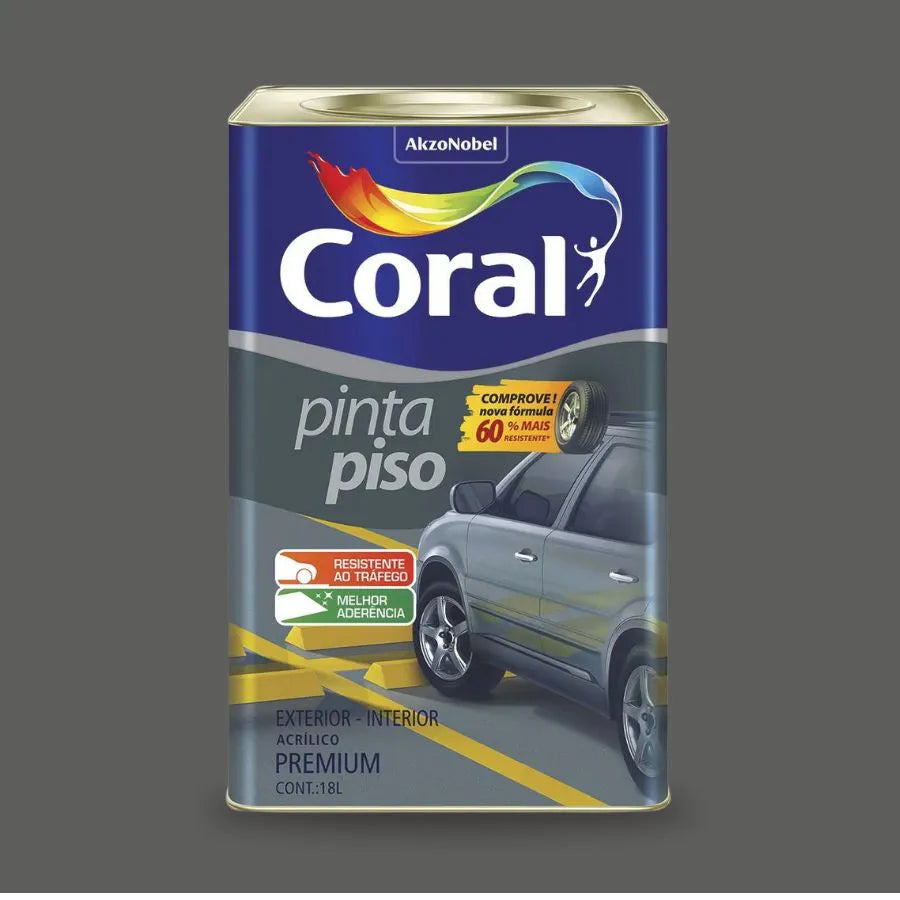 Tinta Para Piso Cinza Escuro 18 Litros - Coral
