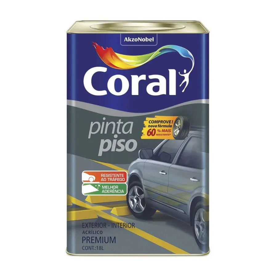 Tinta Para Piso Cinza Escuro 18 Litros - Coral